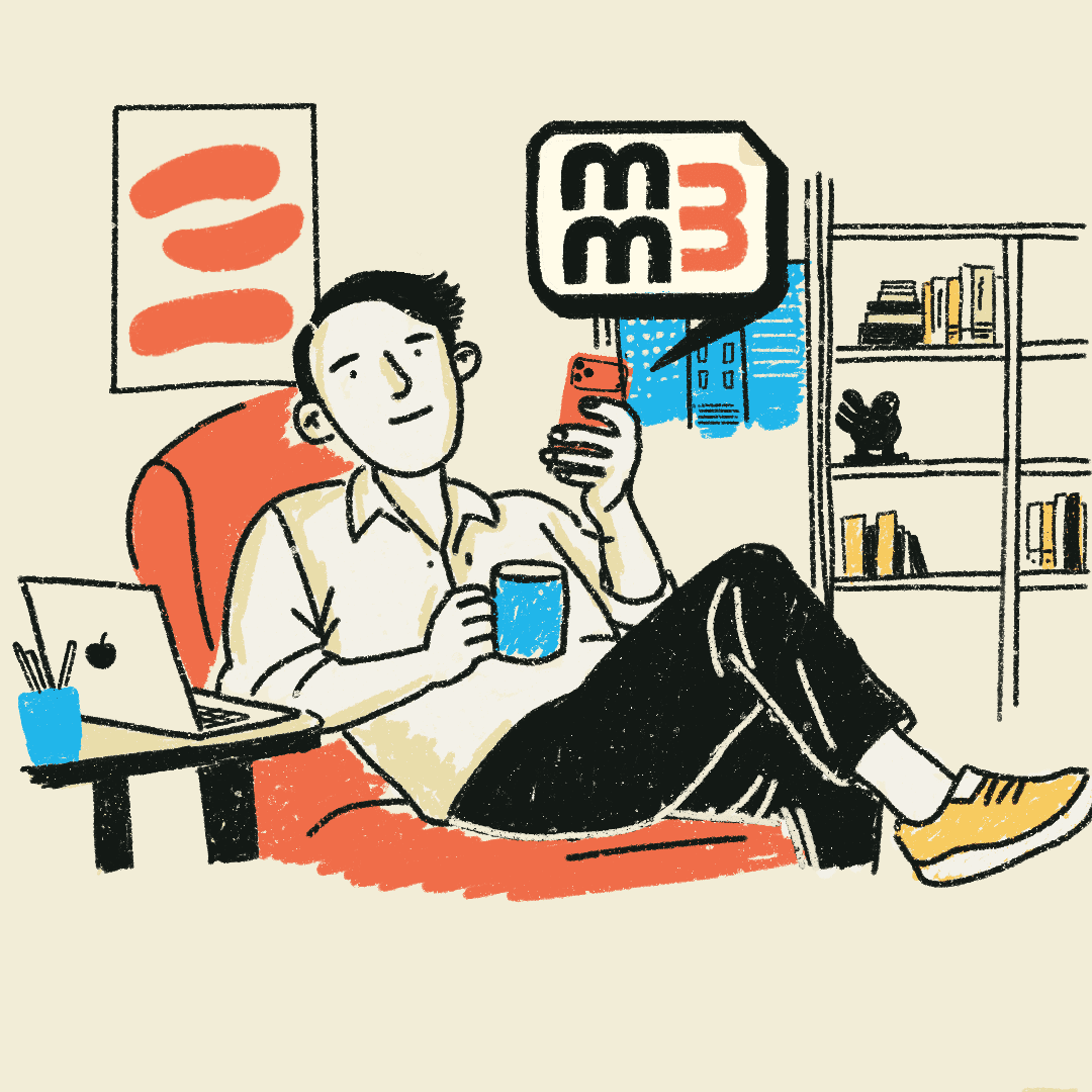 Relaxed founder checking the Monday Morning Brief on their phone